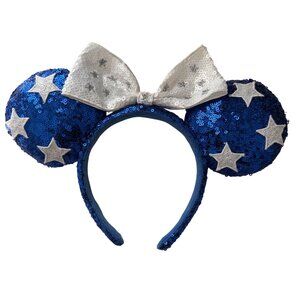 Disney Minnie Mouse Costume Accessories Blue Sequins Headband with Stars